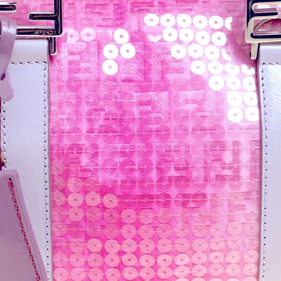 Vintage Fendi Pink Zucchino Sequins mini forever Bag Limited Edition - Picture 9 of 15